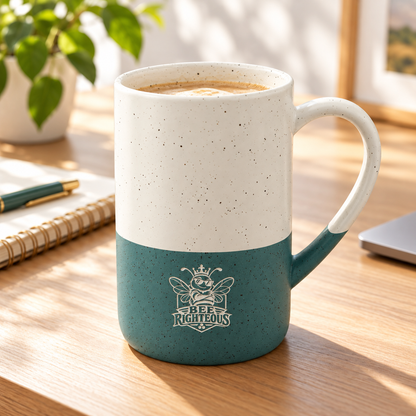 Speckled Two-Tone Ceramic Mug — 13oz Engraved Wayland Design