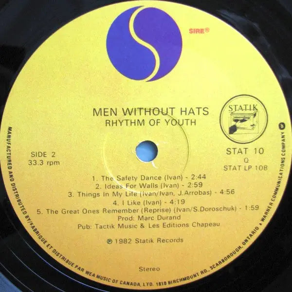 Men Without Hats ‎– Rhythm Of Youth - 1982 Original!