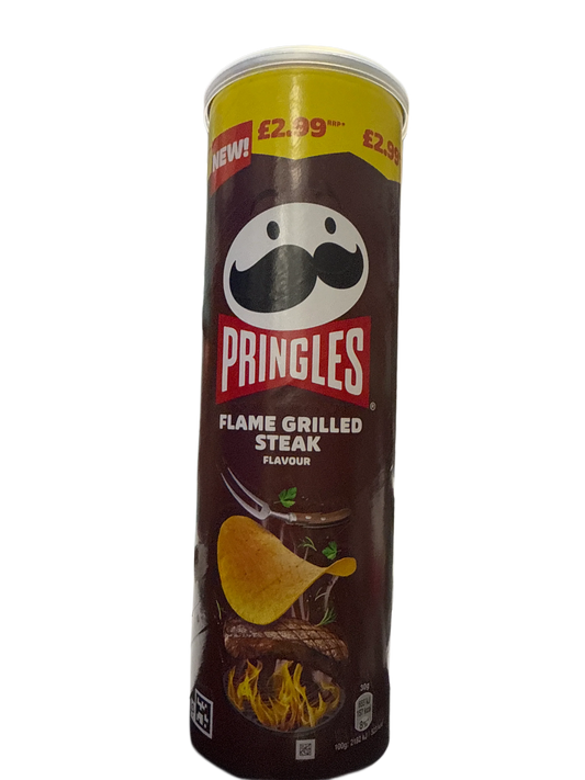 Pringles Flame Grilled Steak Flavour 165G - U.K Edition