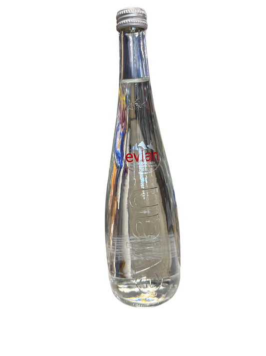 Evian Natural Spring Water Glass Bottle 750ML - France Edition