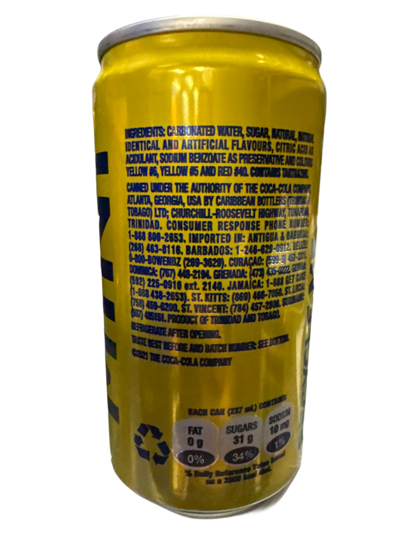 Fanta Banana Flavoured Can 237ML - Trinidad and Tobago Edition