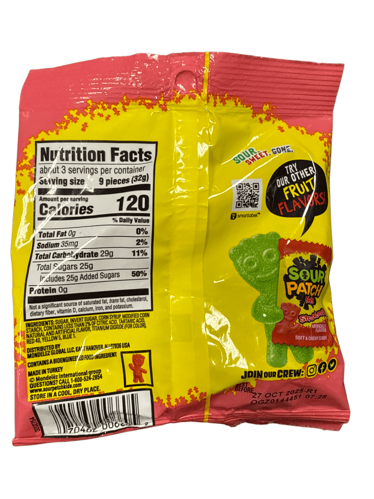 Sour Patch Kids Not So Sour Watermelon 101G - U.S Edition