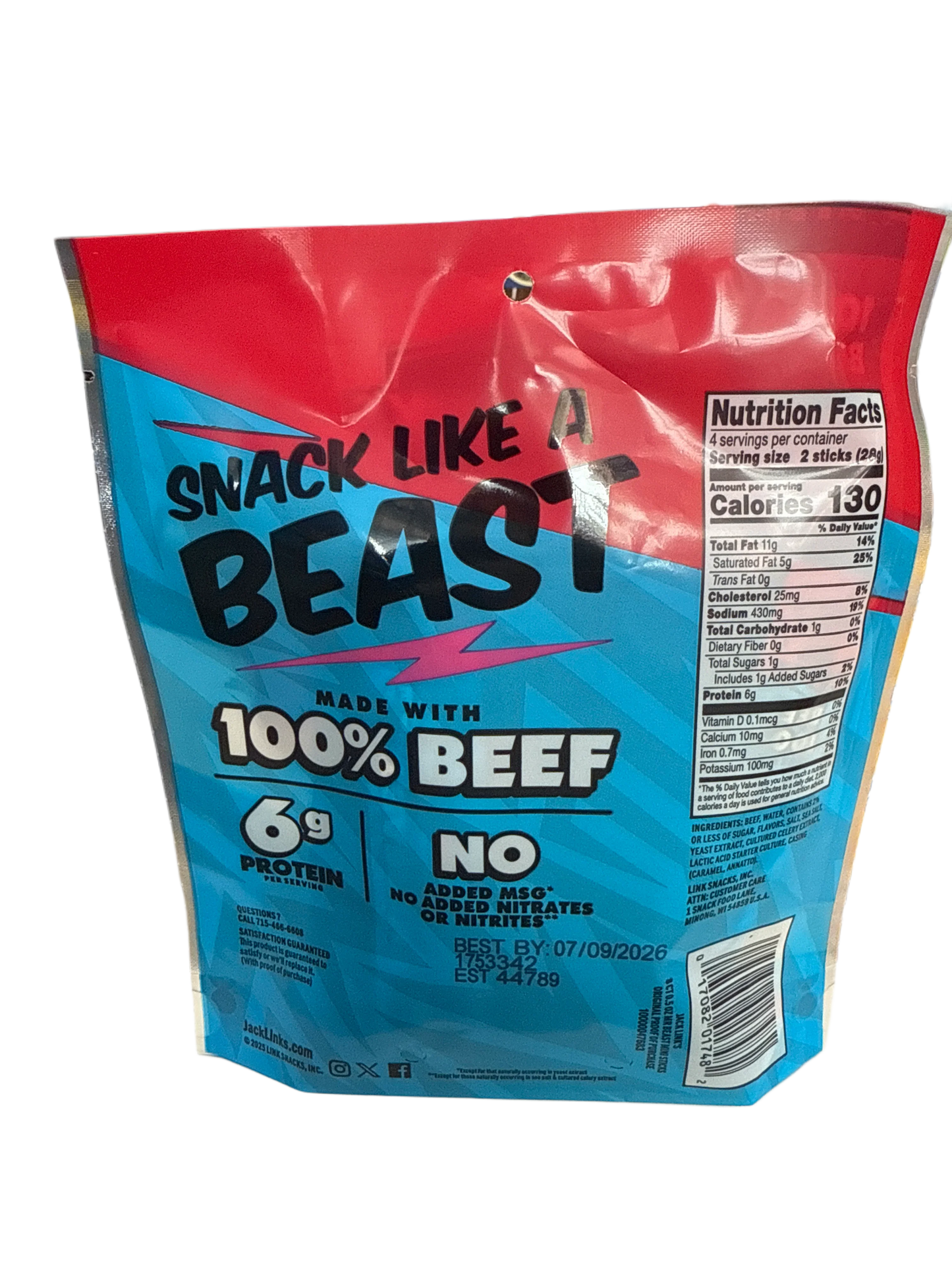 Jack Links Mr Beast Original Beef Mini Sticks 113G - U.S Edition