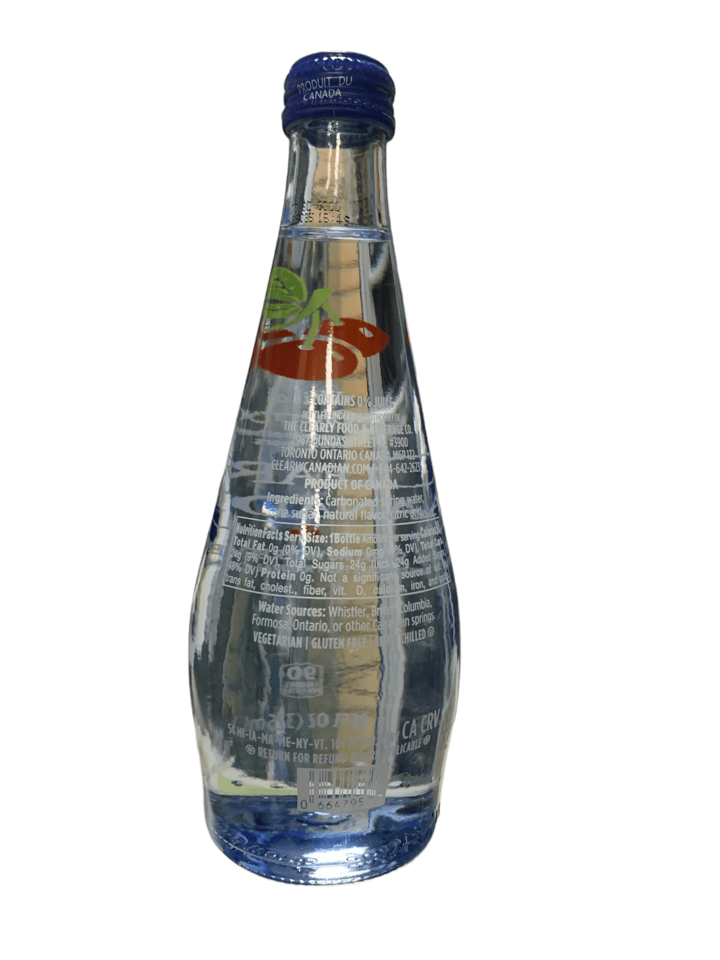 Clearly Canadian Sparkling Wild Cherry Bottle 325ML - Canadian Edition