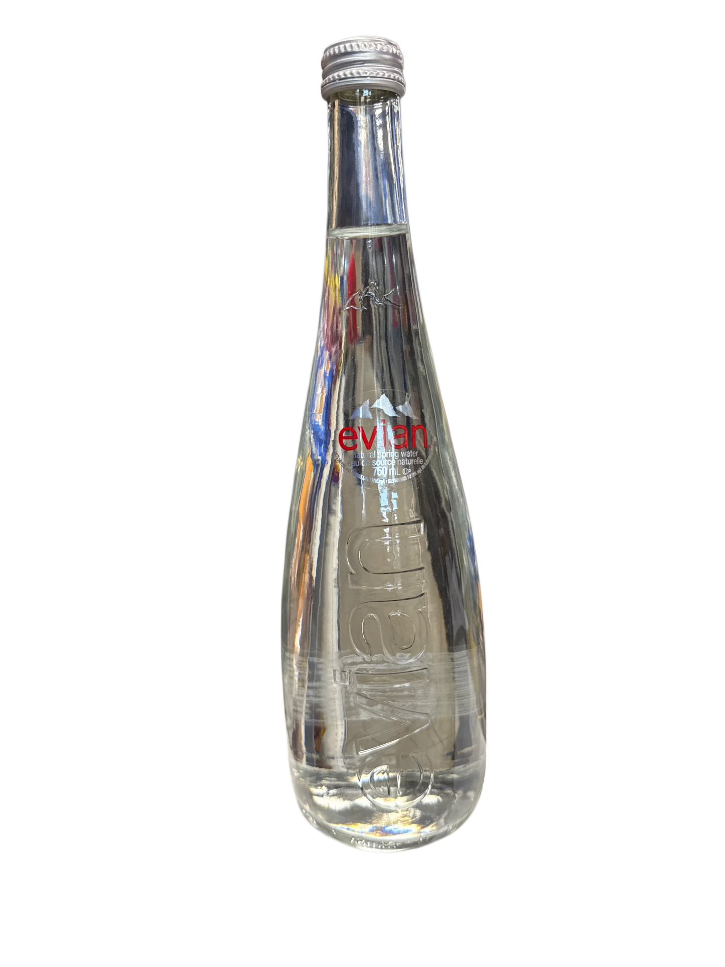 Evian Natural Spring Water Glass Bottle 750ML - France Edition