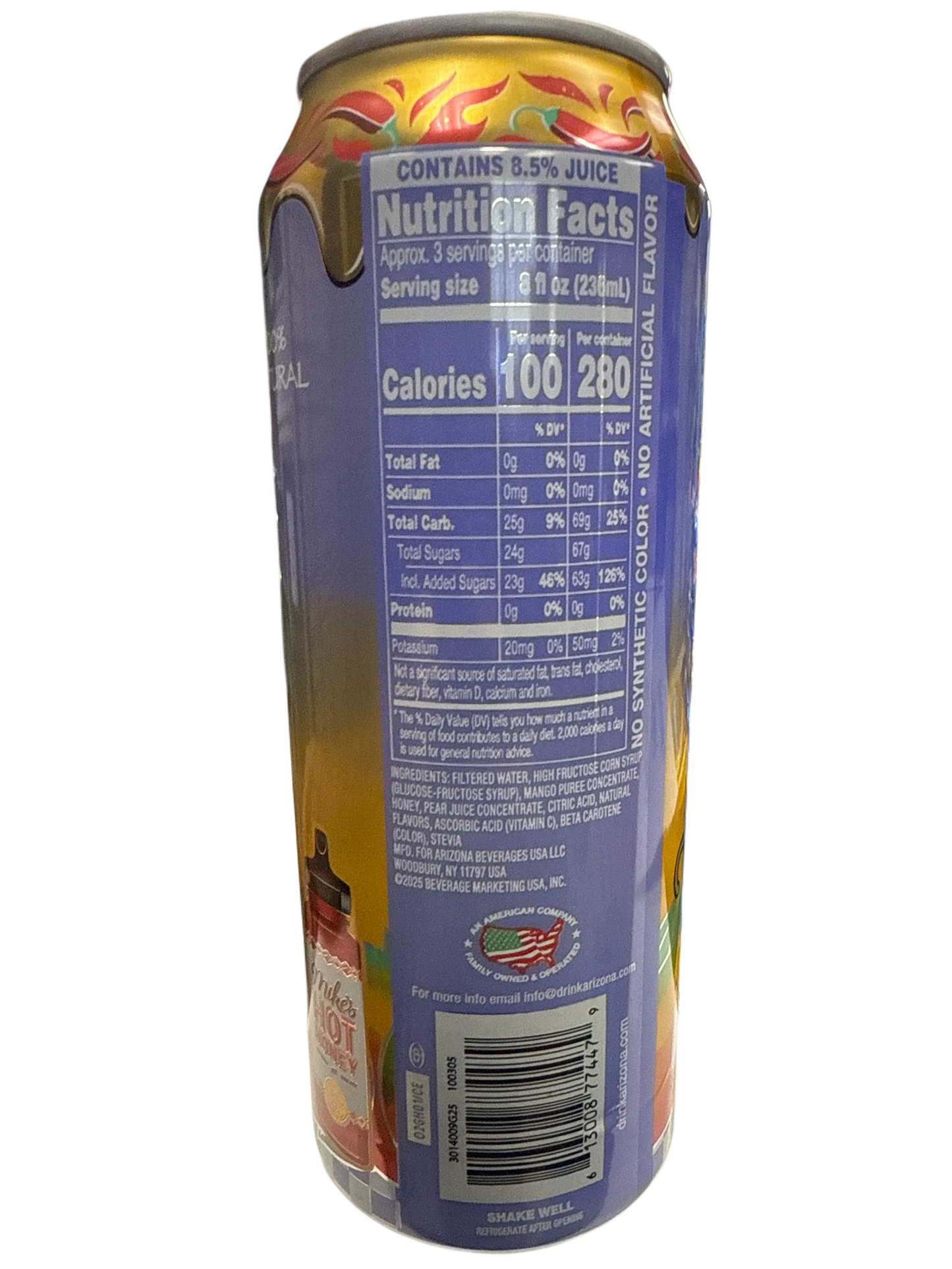 Arizonas Spicy Mucho Mango With Mikes Hot Honey 650ML - U.S Edition