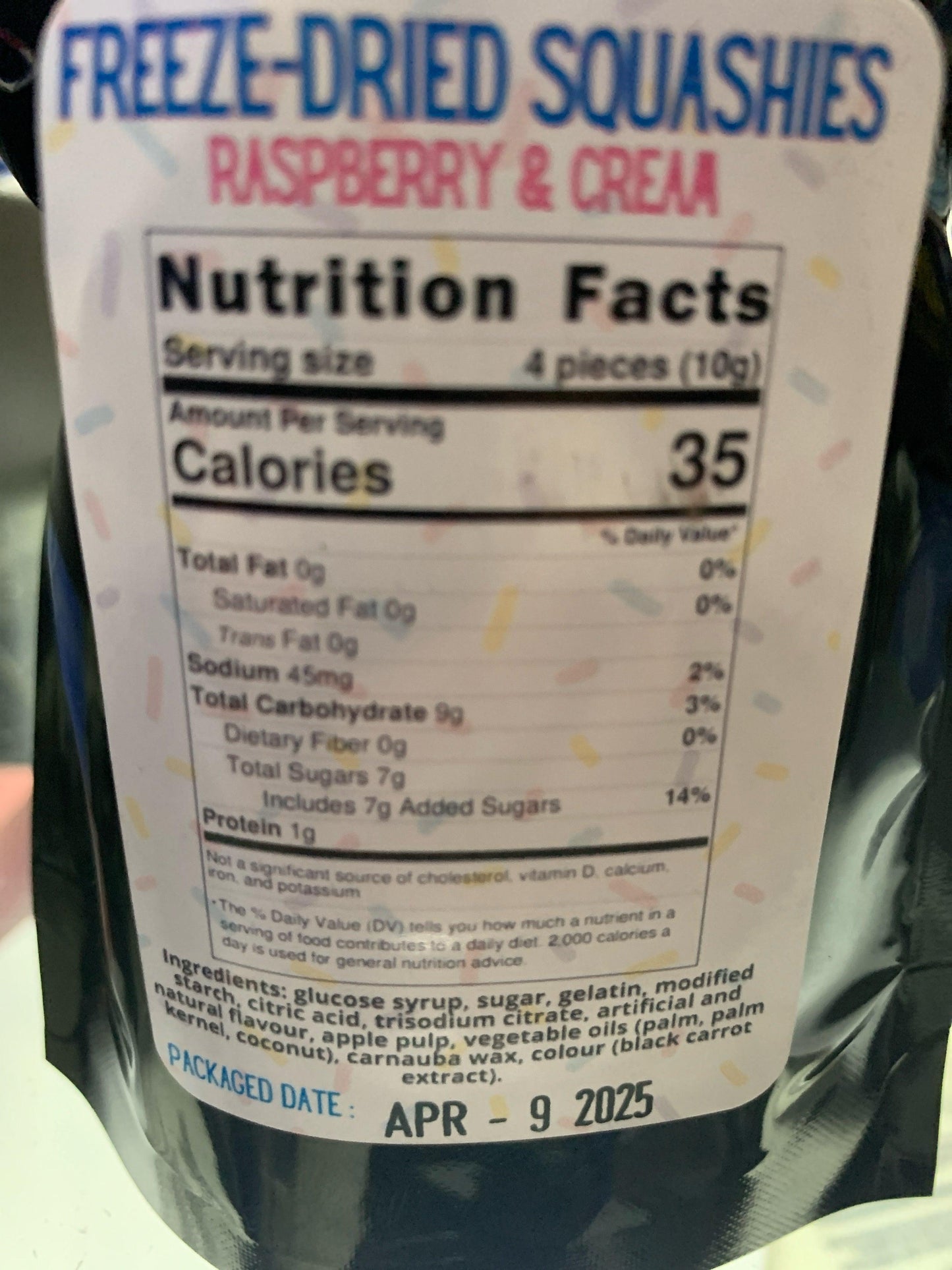 Extreme Snacks Freeze Dried Raspberry And Cream Squash 100G - Canadian Edition