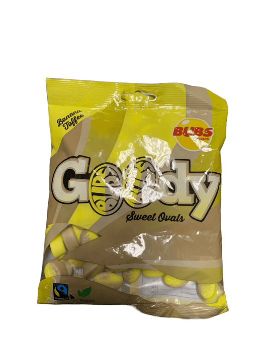 Bubs Goody Sour Ovals Banana Toffee Candy 175G - Swedish Edition