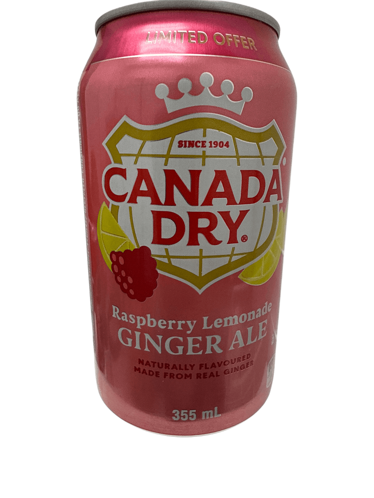 Canada Dry Limited Edition Raspberry Lemonade Ginger Ale Can 355ML - Canadian Edition