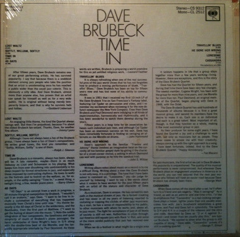 Dave Brubeck – Time In - 1966 US Original!
