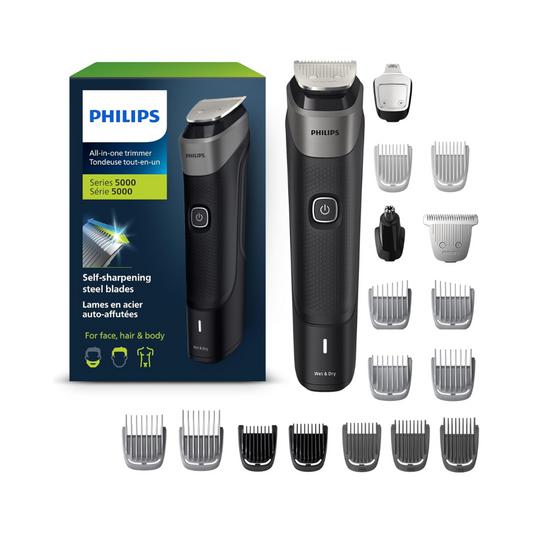 Tondeuse tout-en-un Philips série 5000 pour homme avec tondeuse pour barbe, tête, cheveux, corps, aine, nez et visage (MG5910/28)