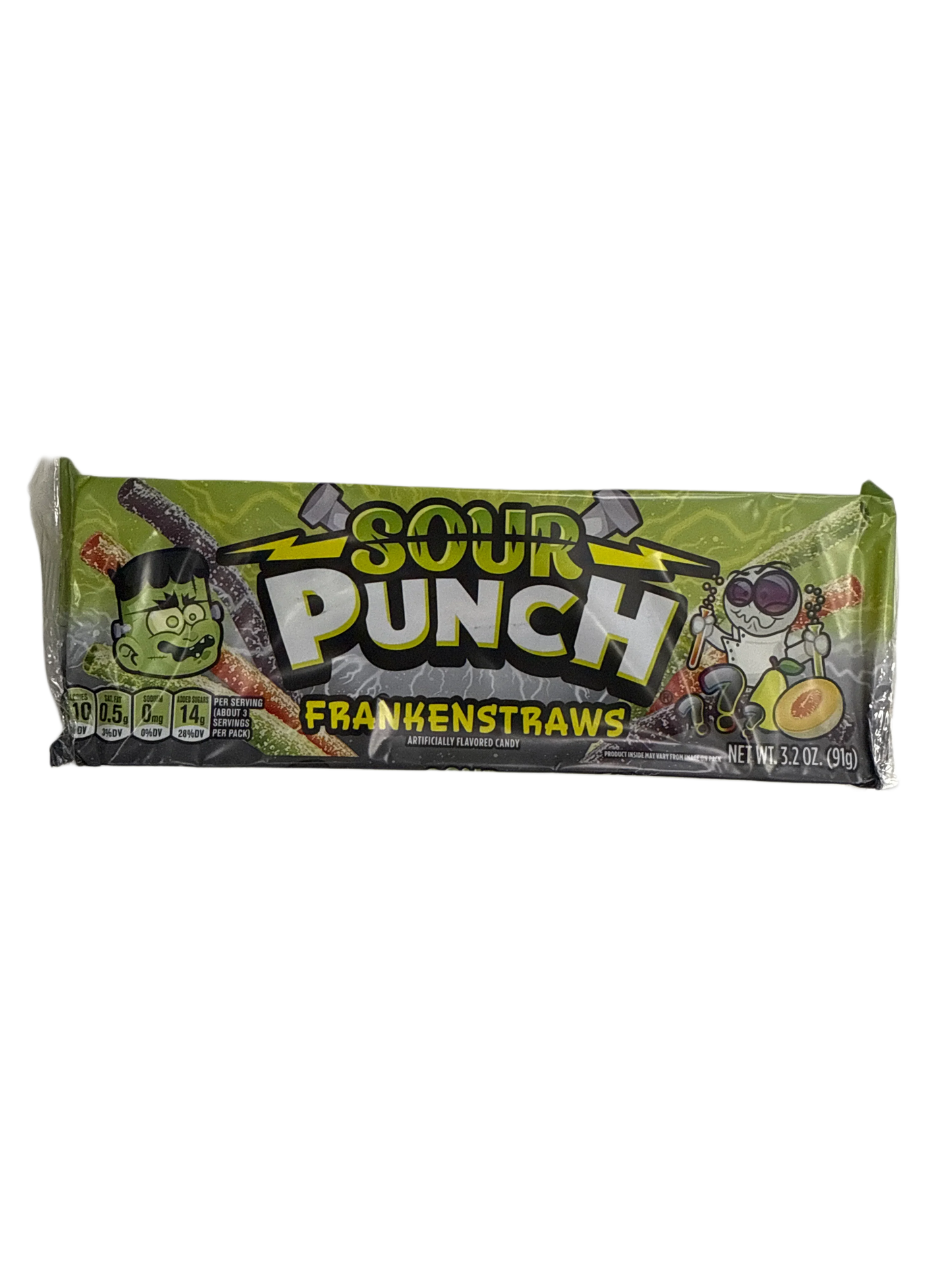 Sour Punch Halloween Frankenstraws Rope Candy 91G - U.S Edition