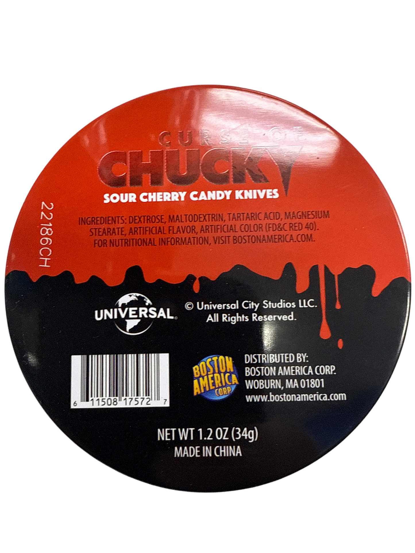 Curse Of Chucky Halloween Candy Tin Sour Cherry Flavour 34G - U.S Edition