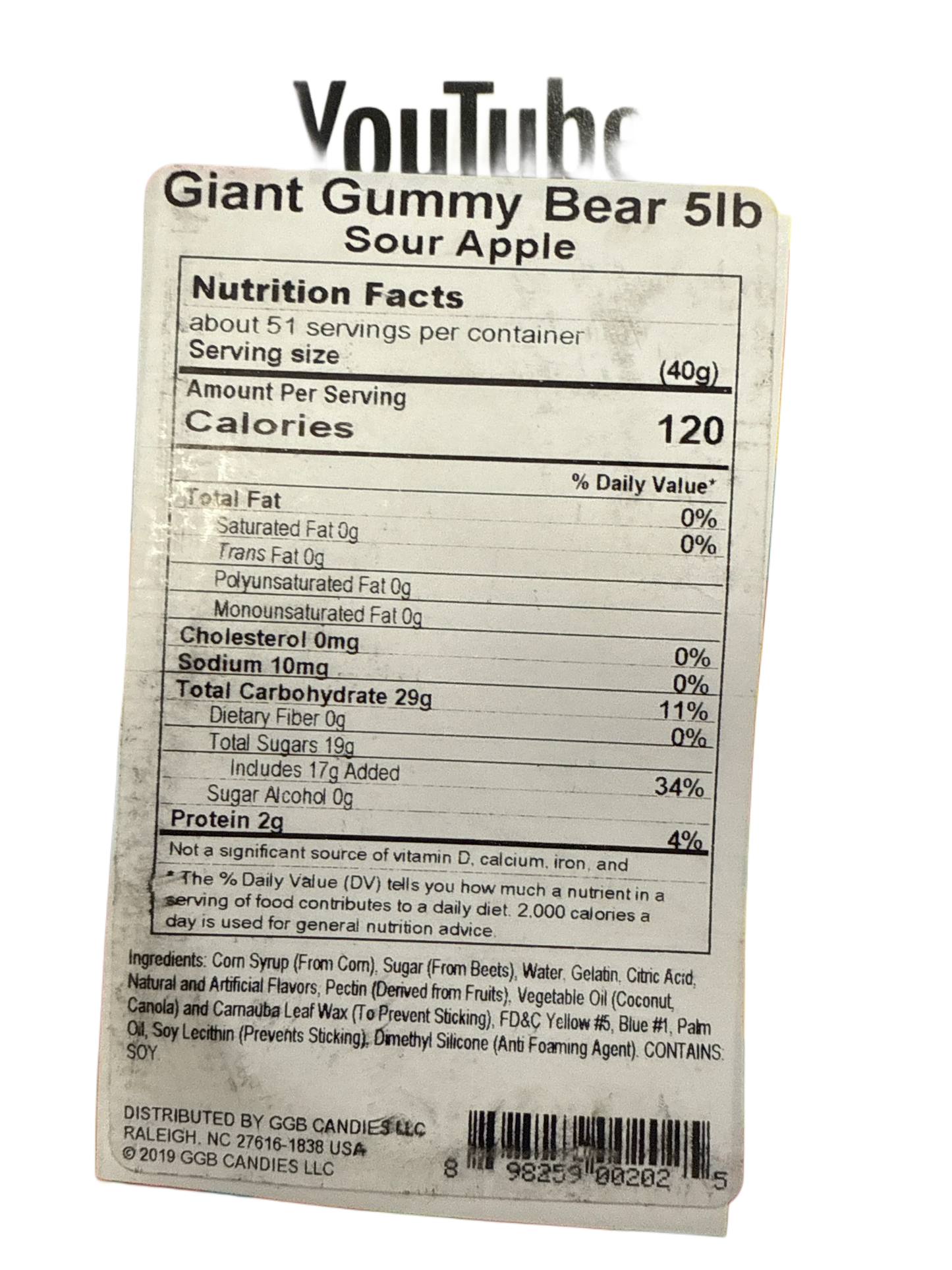 5 Pound Green Apple Flavoured Gummy Bear 2040G - U.S Edition