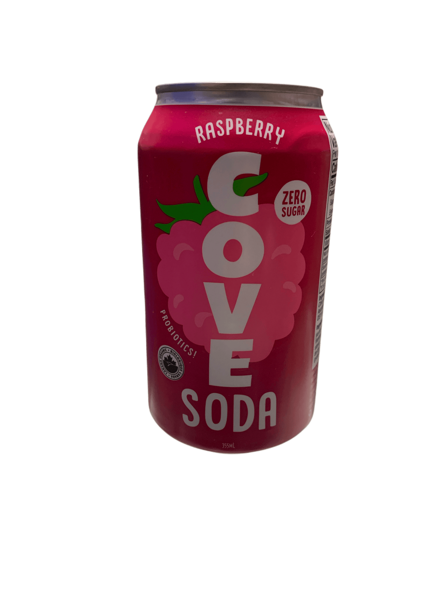 Cove Prebiotic Raspberry Flavoured Soda 355ML - Canadian Edition