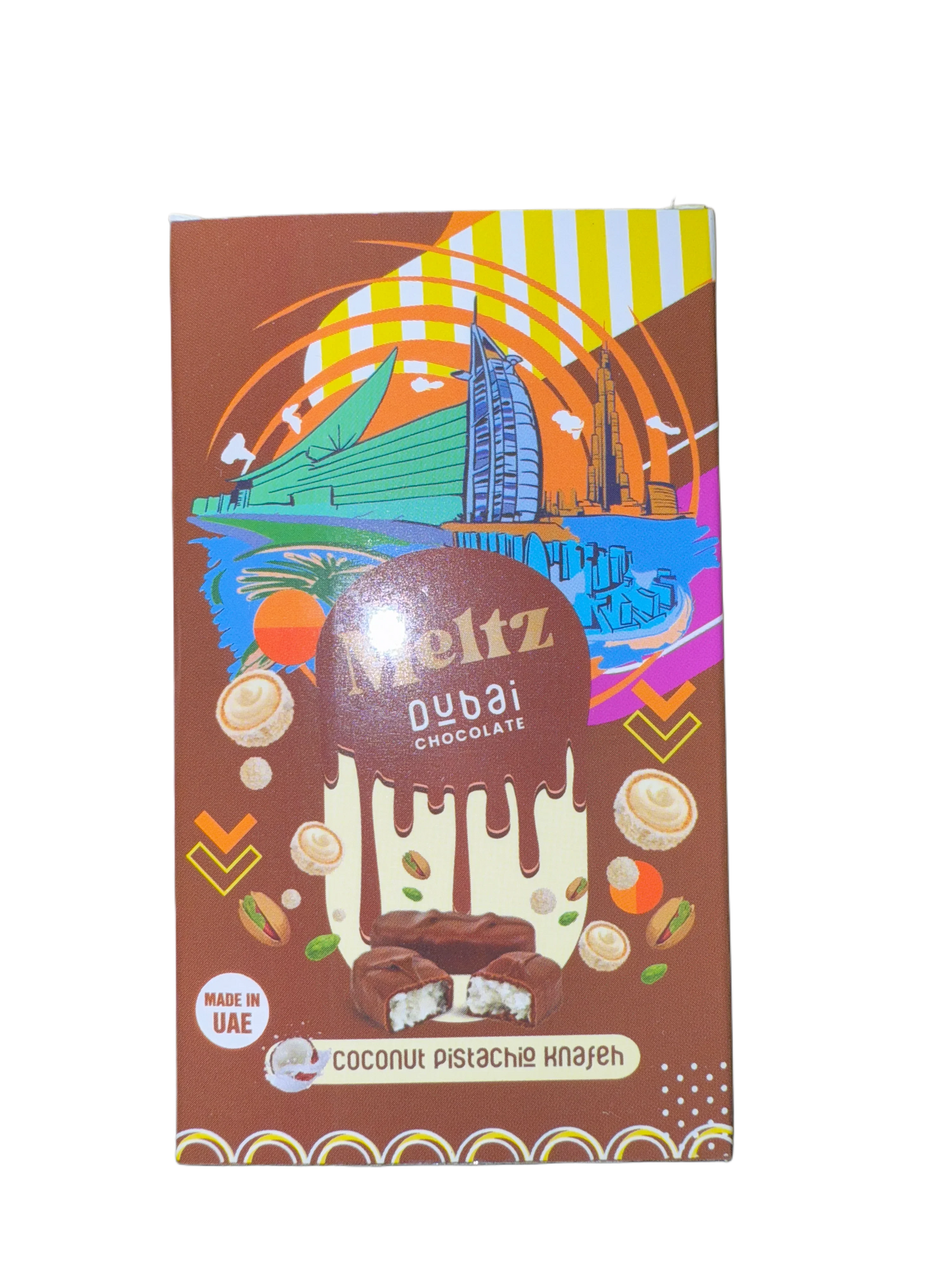 Meltz Dubai Chocolate Coconut Pistachio Knafeh Flavour 75G - Dubai Edition