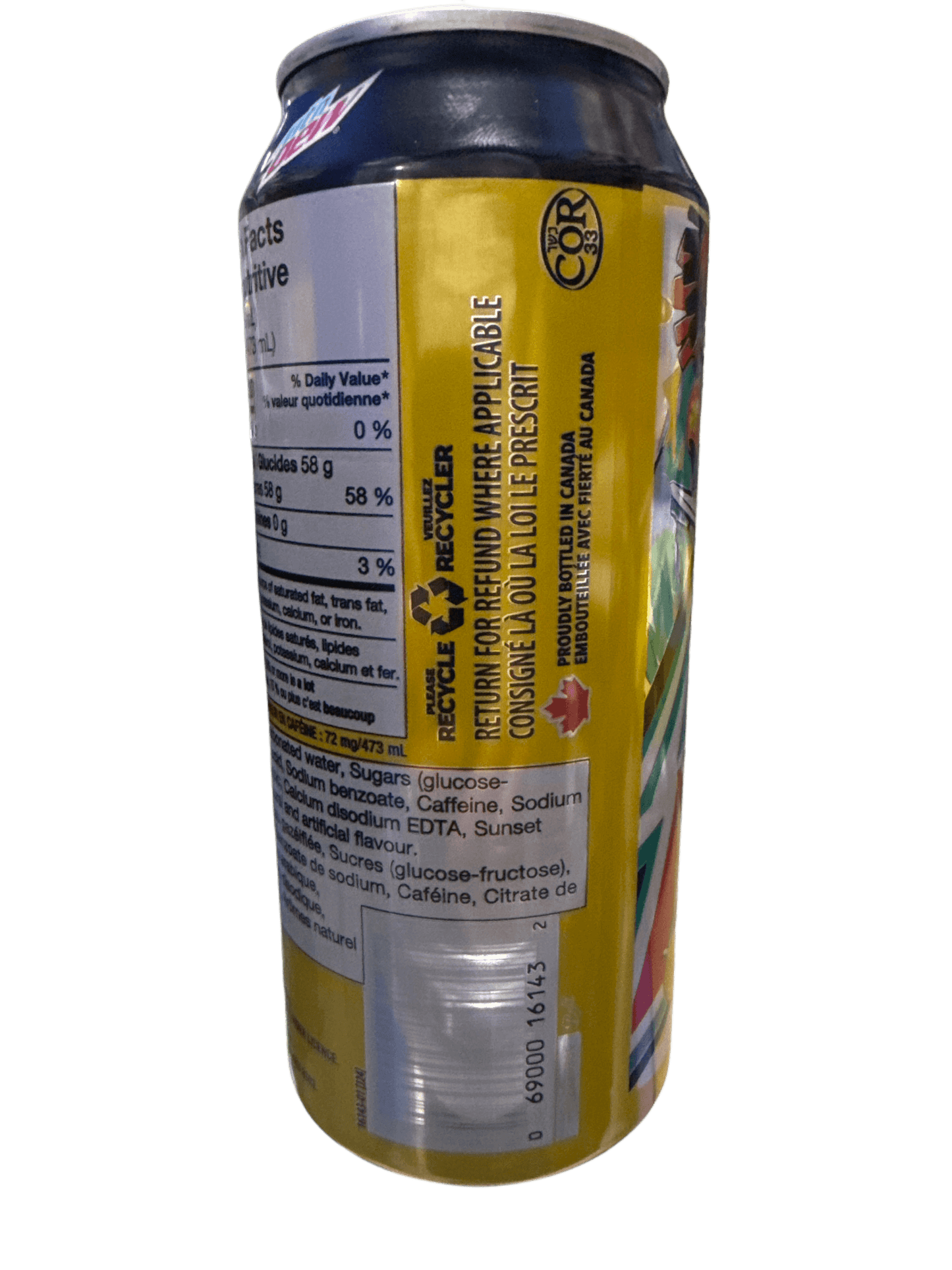 Mountain Dew Baja Laguna Lemonade Flavoured Can 473ML - U.S Edition