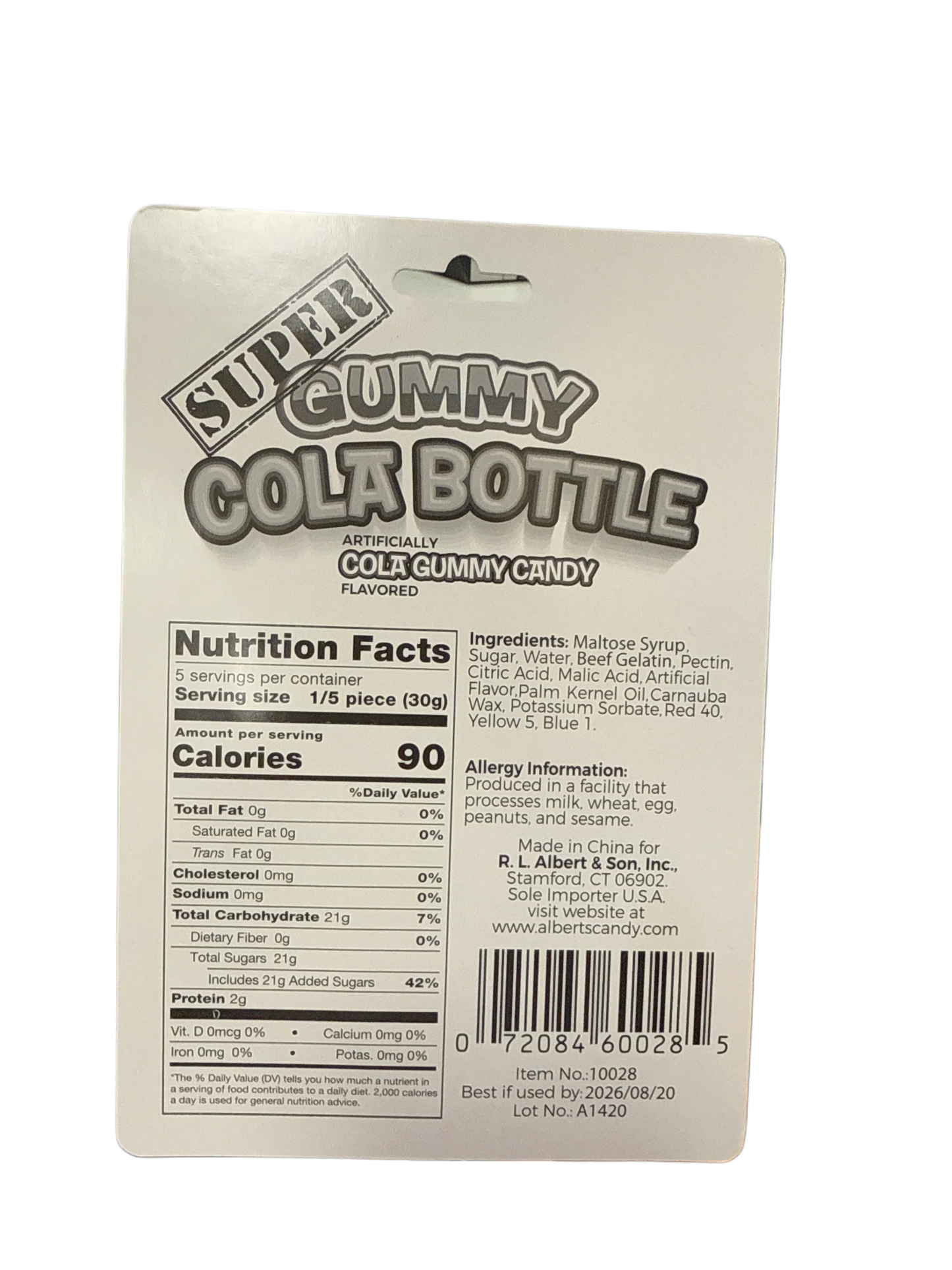 Super Gummy Cola Candy 150G - U.S Edition