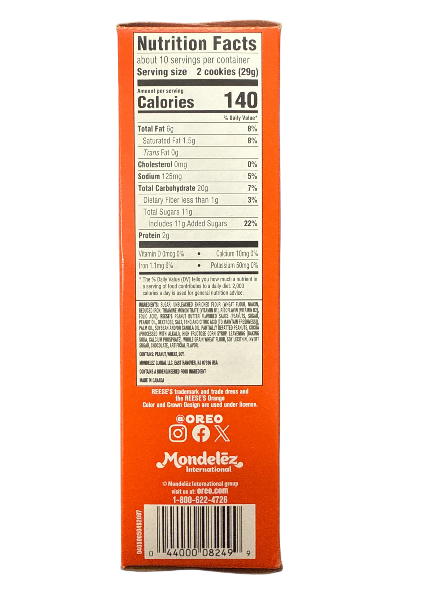 Oreo Family Size Reeses's Peanut Butter Creme With Oreo Cookie Crumbs 306G - U.S Edition