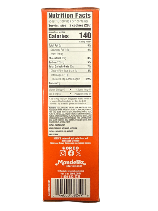 Oreo Family Size Reeses's Peanut Butter Creme With Oreo Cookie Crumbs 306G - U.S Edition
