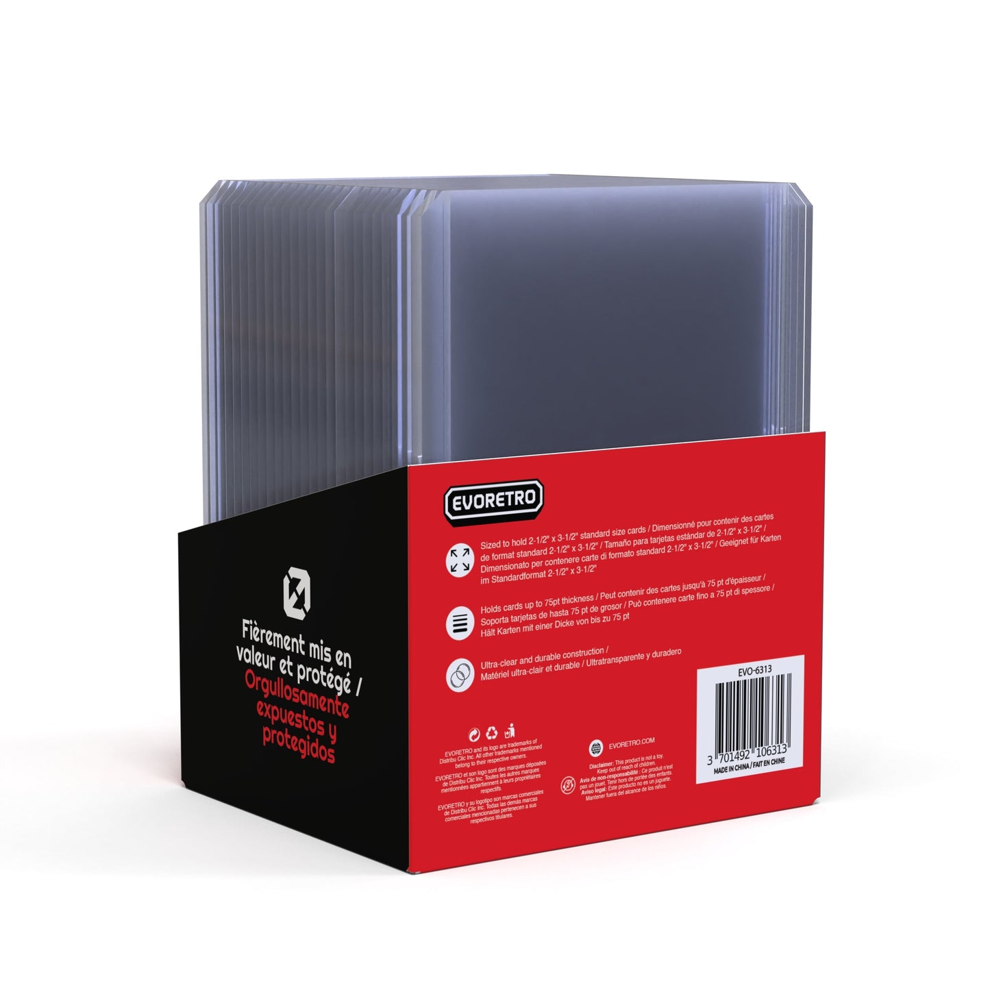 25 EVORETRO Toploader 35pt/55pt/75pt/100pt/180pt – Pack of 25 for Trading Cards