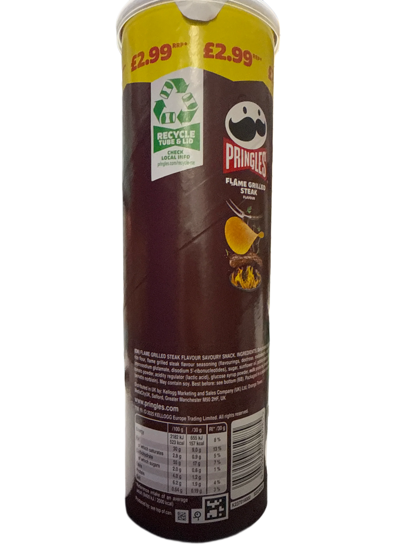 Pringles Flame Grilled Steak Flavour 165G - U.K Edition