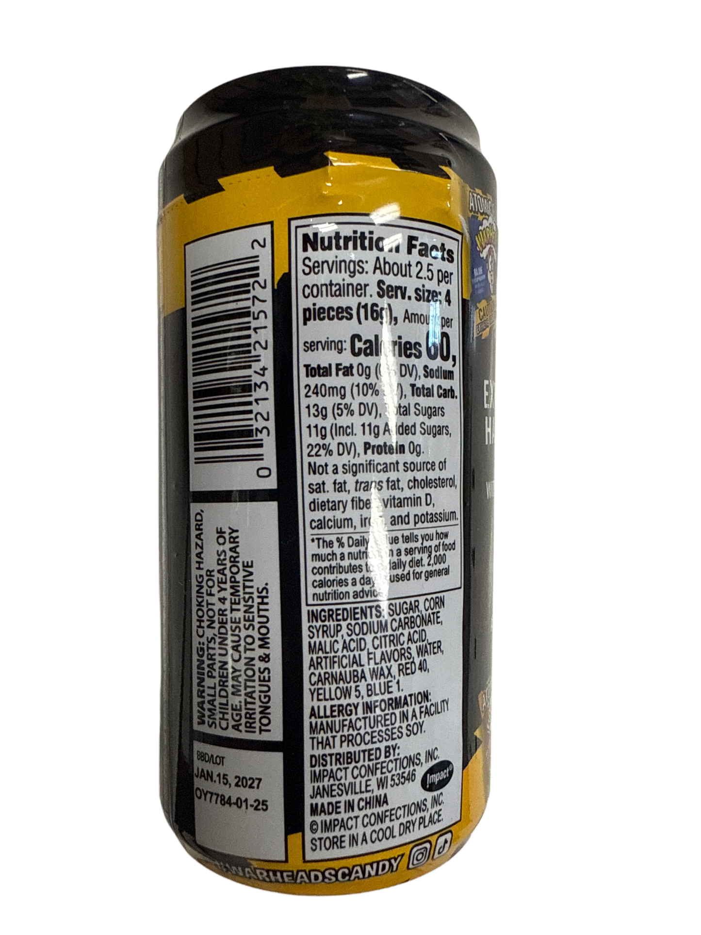 Warheads Atomic Fizz Sour Hard Candy 42G - U.S Edition