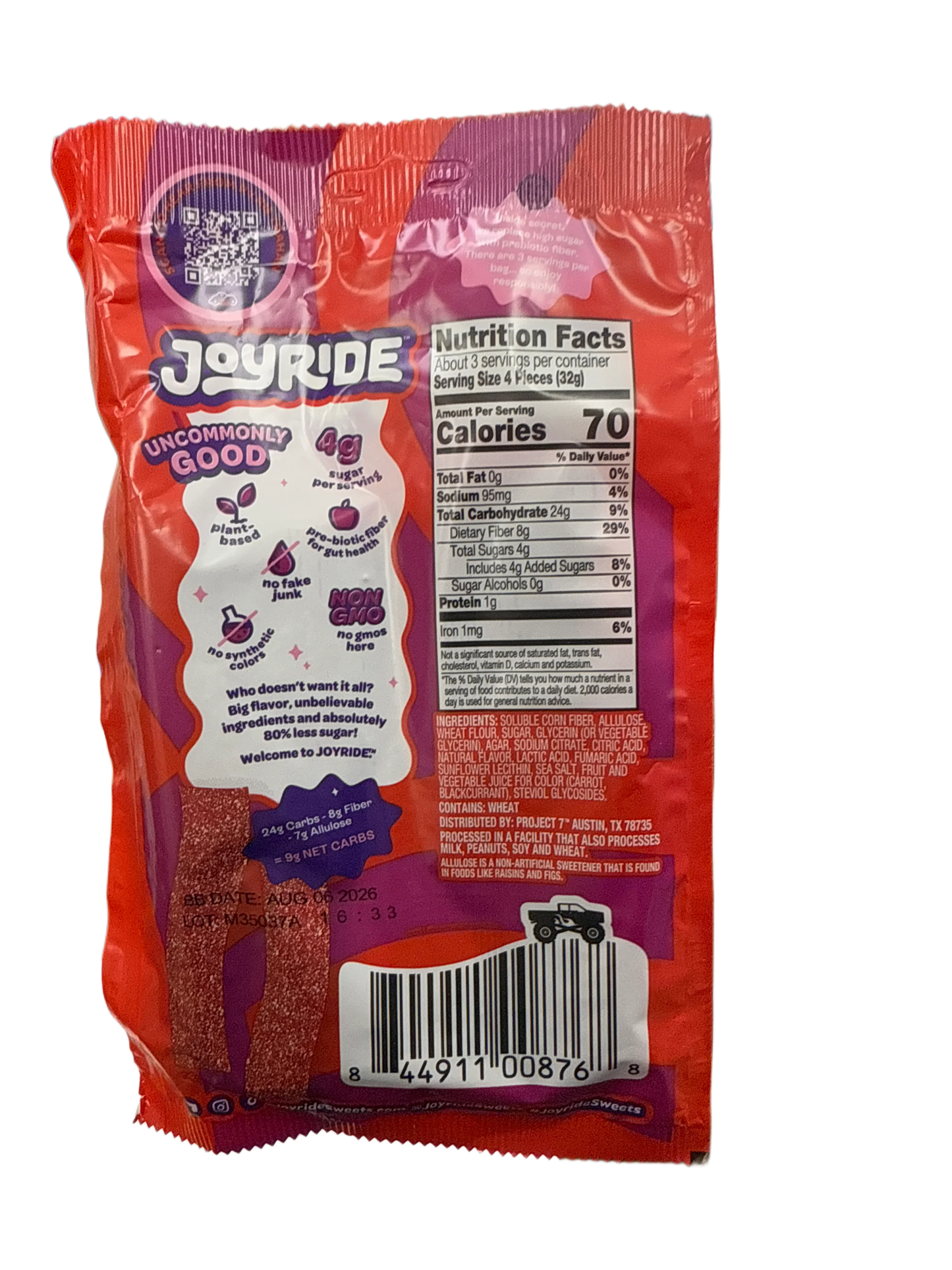 Ryan Trahan's Joyride Sour Strawberry Strips 99G - U.S Edition