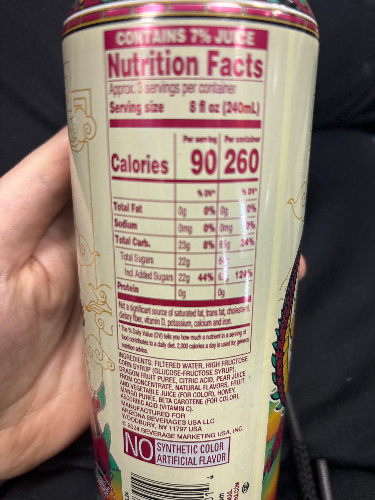 Arizona Dragonfruit Mango Juice Drink 22OZ - Limited Edition - U.S Edition