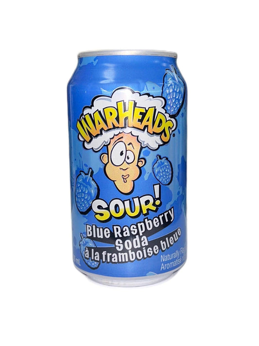 Warheads Sour Blue Raspberry Soda - 355mL