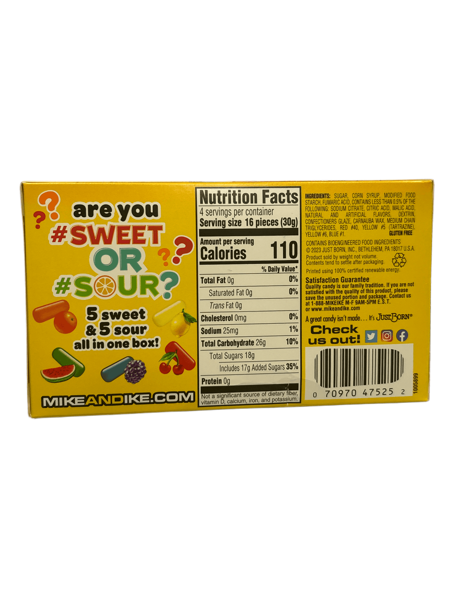 Mike and Ike Mega Mix Sweet Or Sour Theatre Box 4.25OZ