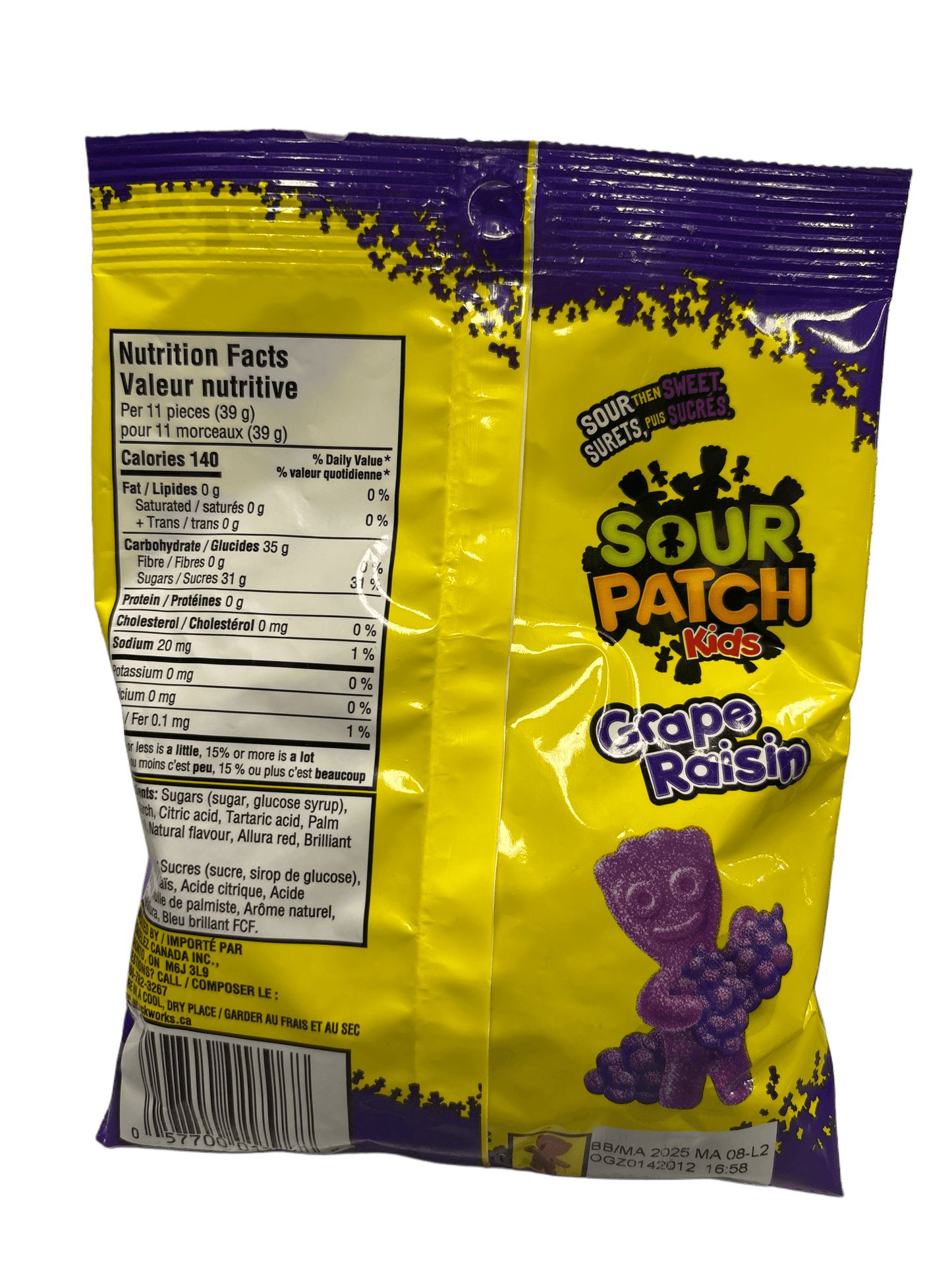 Sour Patch Kids Grape Candy Bag 150G - Canadian Edition