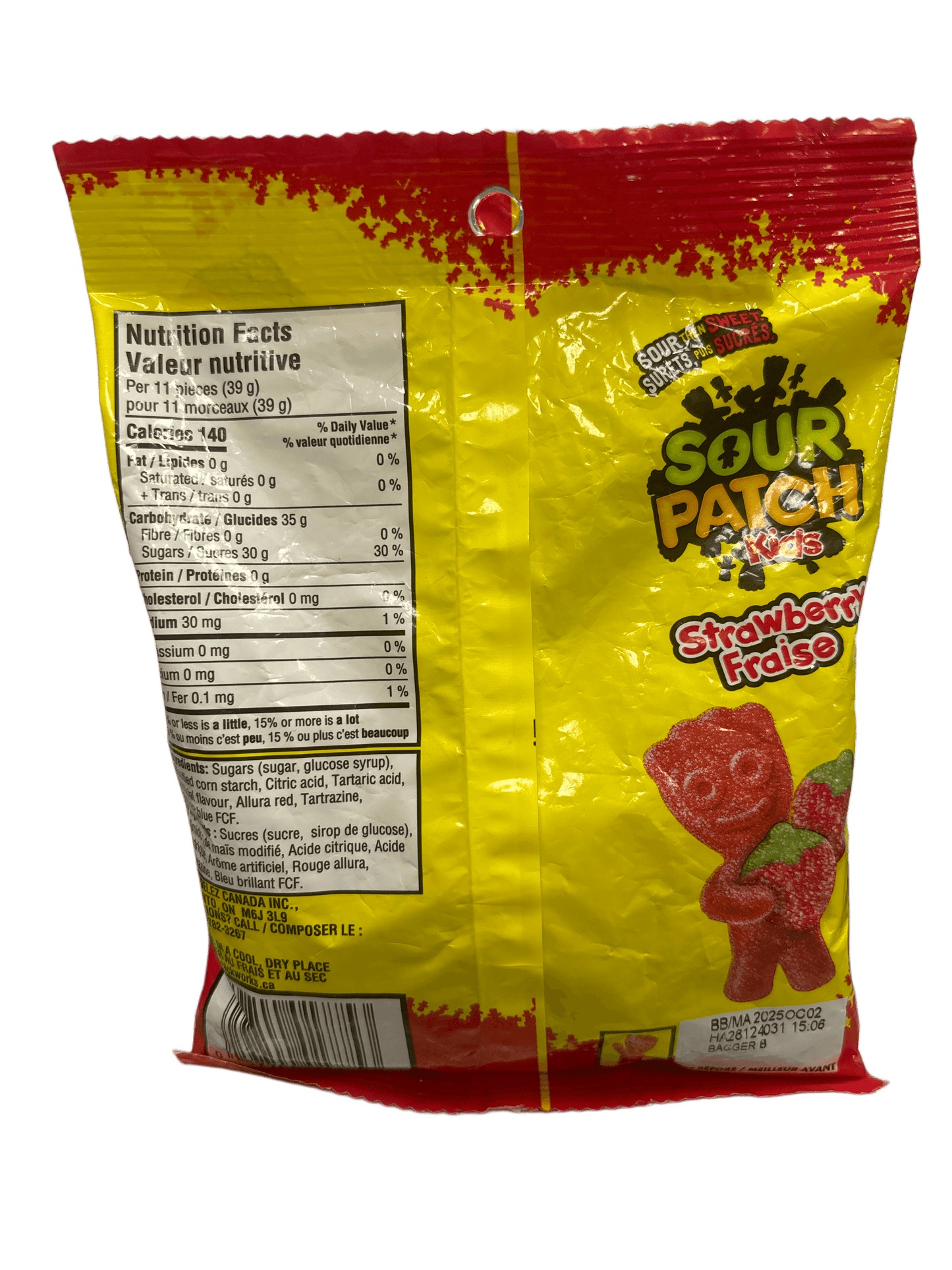 Sour Patch Kids Strawberry Candy Bag 154G - Canadian Edition