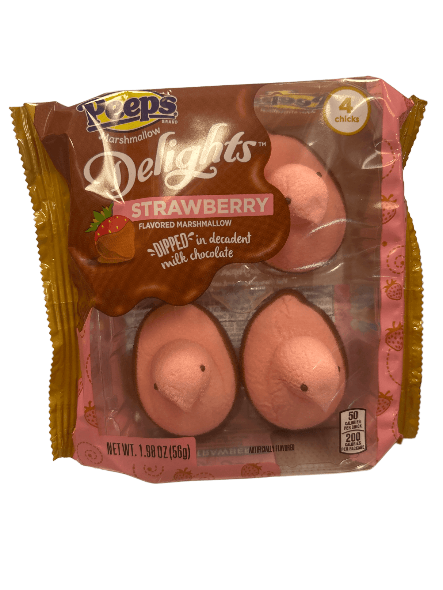 Peeps Delights Easter Strawberry Dipped Flavored Marshmallow 1.98OZ 4 Pack - U.S Edition