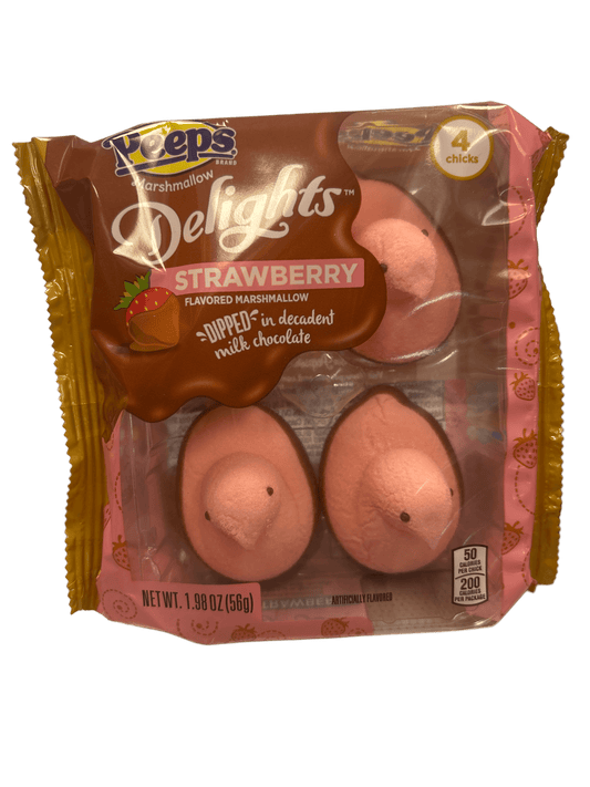 Peeps Delights Easter Strawberry Dipped Flavored Marshmallow 1.98OZ 4 Pack - U.S Edition