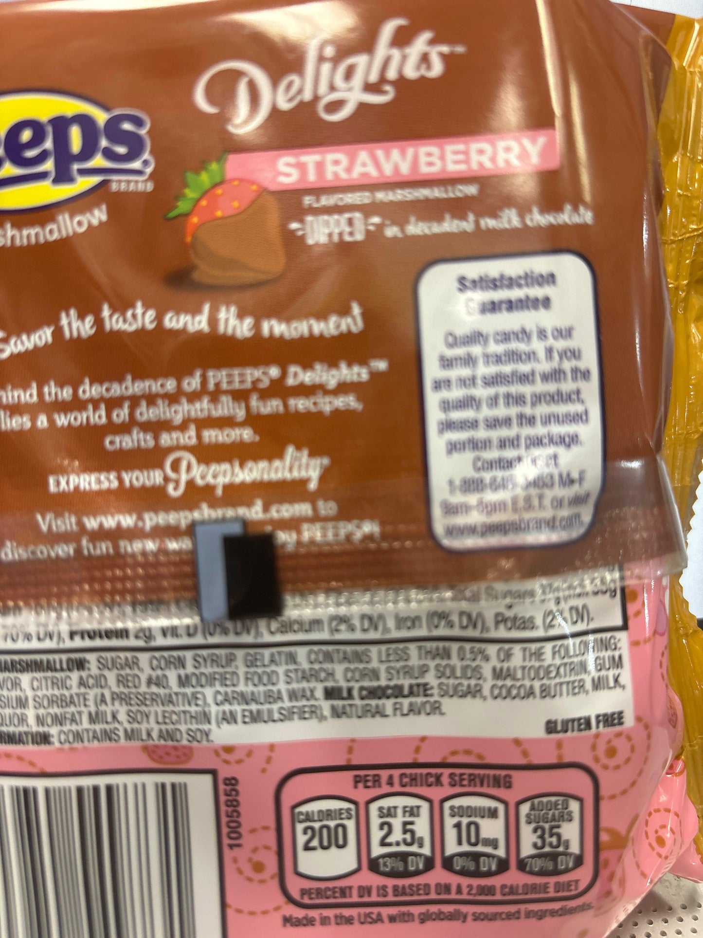Peeps Delights Easter Strawberry Dipped Flavored Marshmallow 1.98OZ 4 Pack - U.S Edition