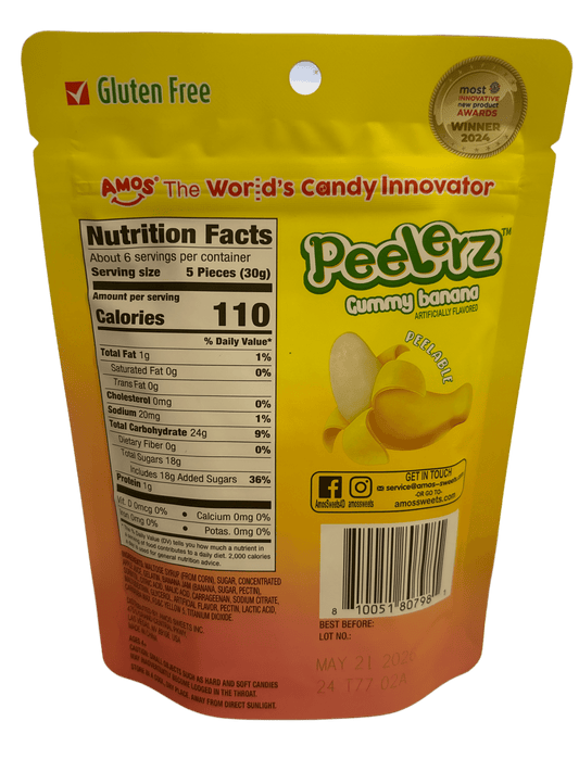 Peelerz Gummy Banana Candy Bag 6OZ - Chinese Edition