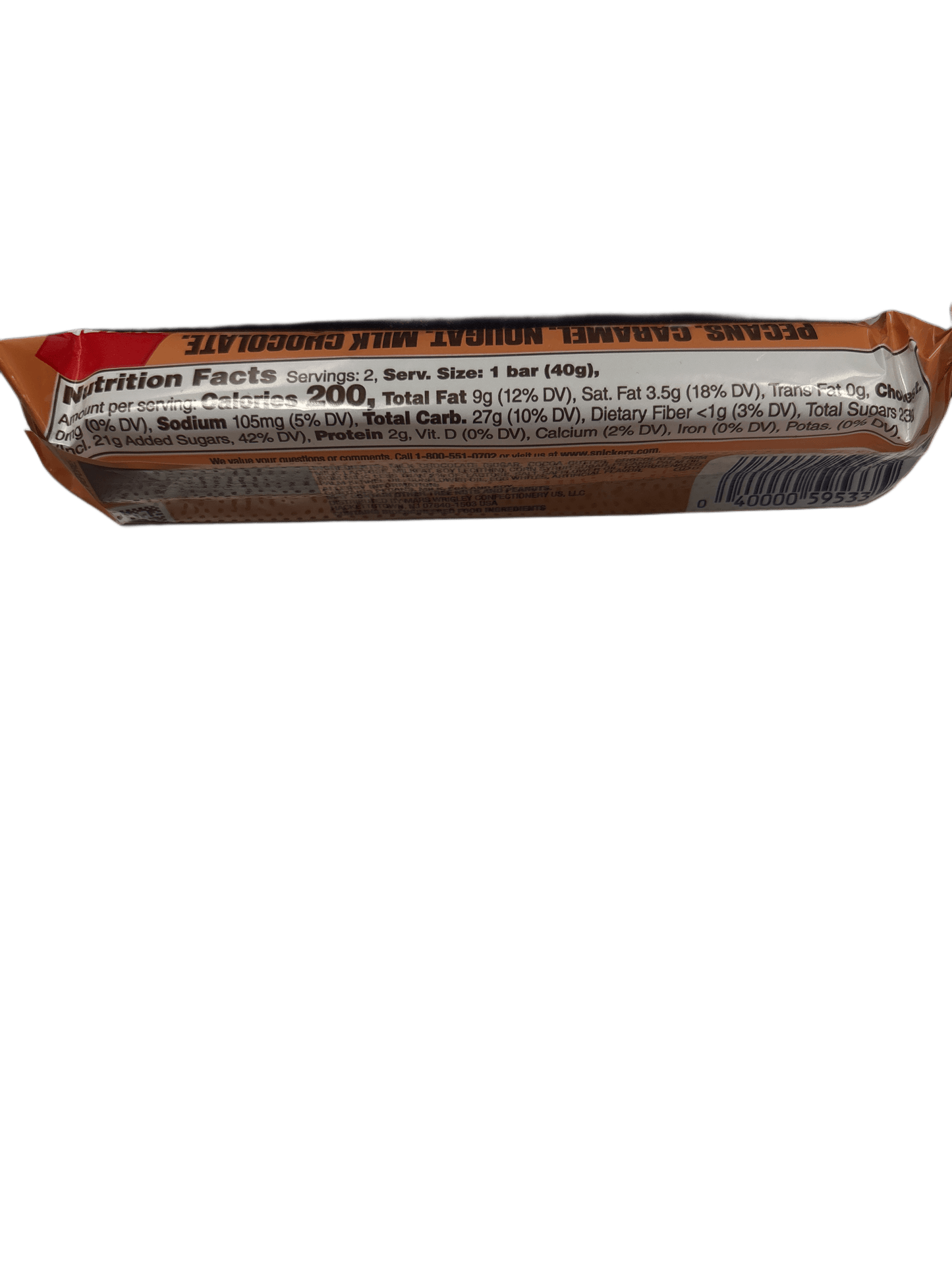 Snickers Pecan Share Size Chocolate Bar 2.82OZ - U.S Edition