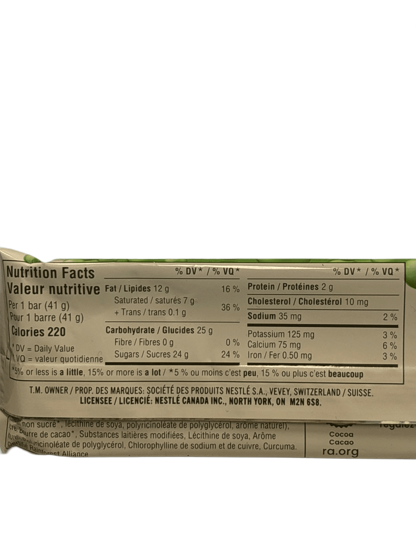 Nestle Aero Peppermint Chocolate Bar 41G - Canadian Edition