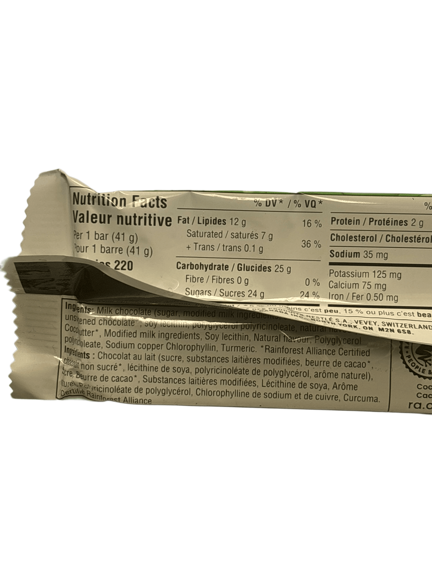 Nestle Aero Peppermint Chocolate Bar 41G - Canadian Edition