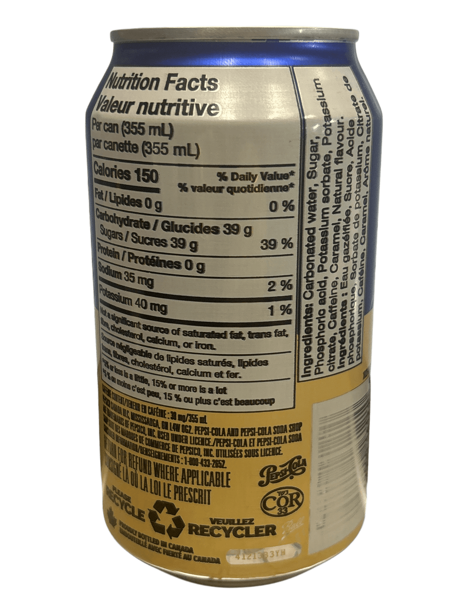 Pepsi Cola Cream Soda Can 355ML - Canada Edition