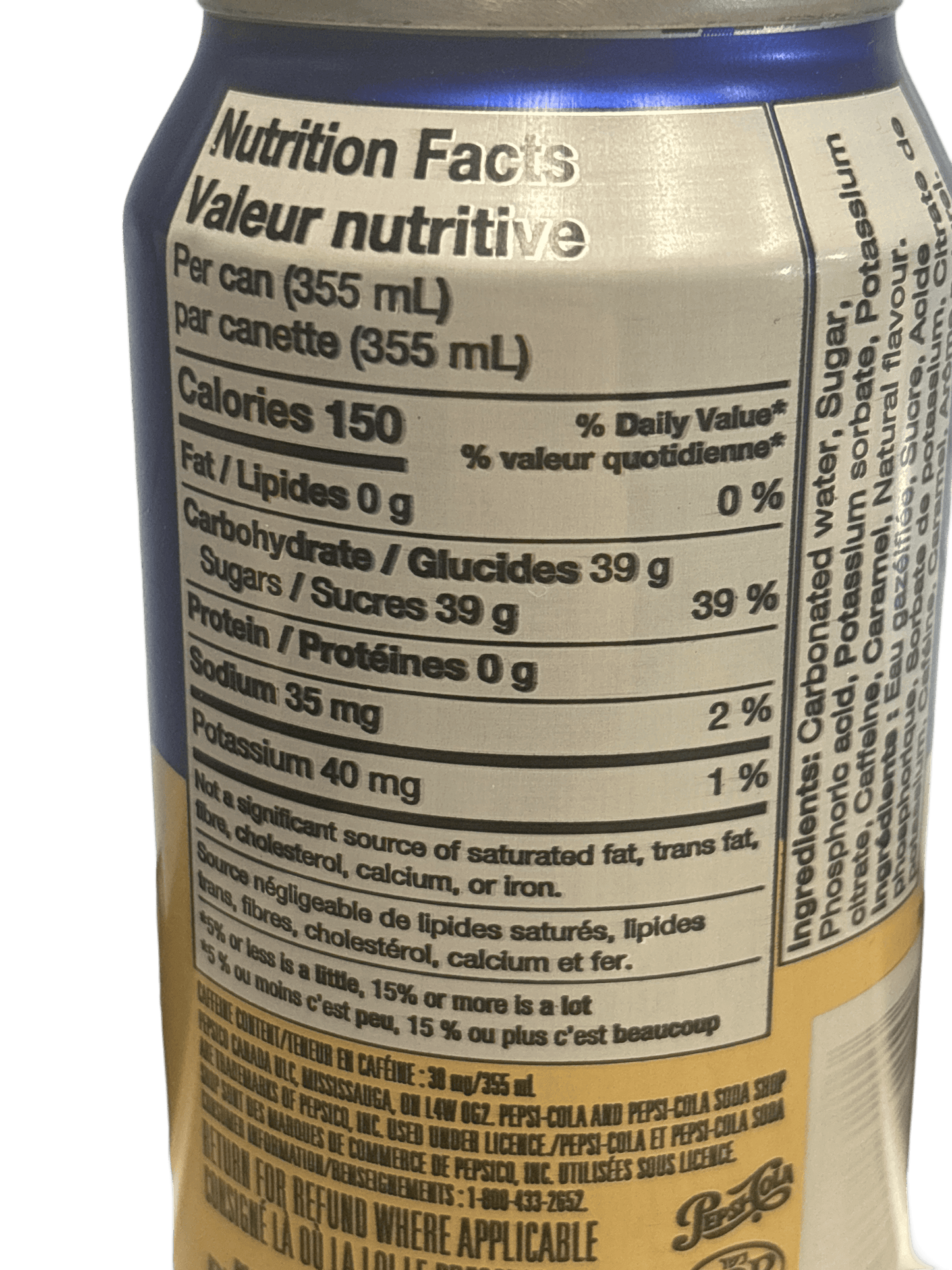 Pepsi Cola Cream Soda Can 355ML - Canada Edition