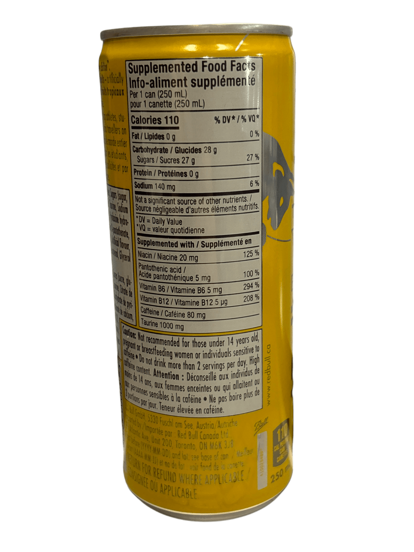 Red Bull Tropical Energy Drink 250ML - Canada Edition