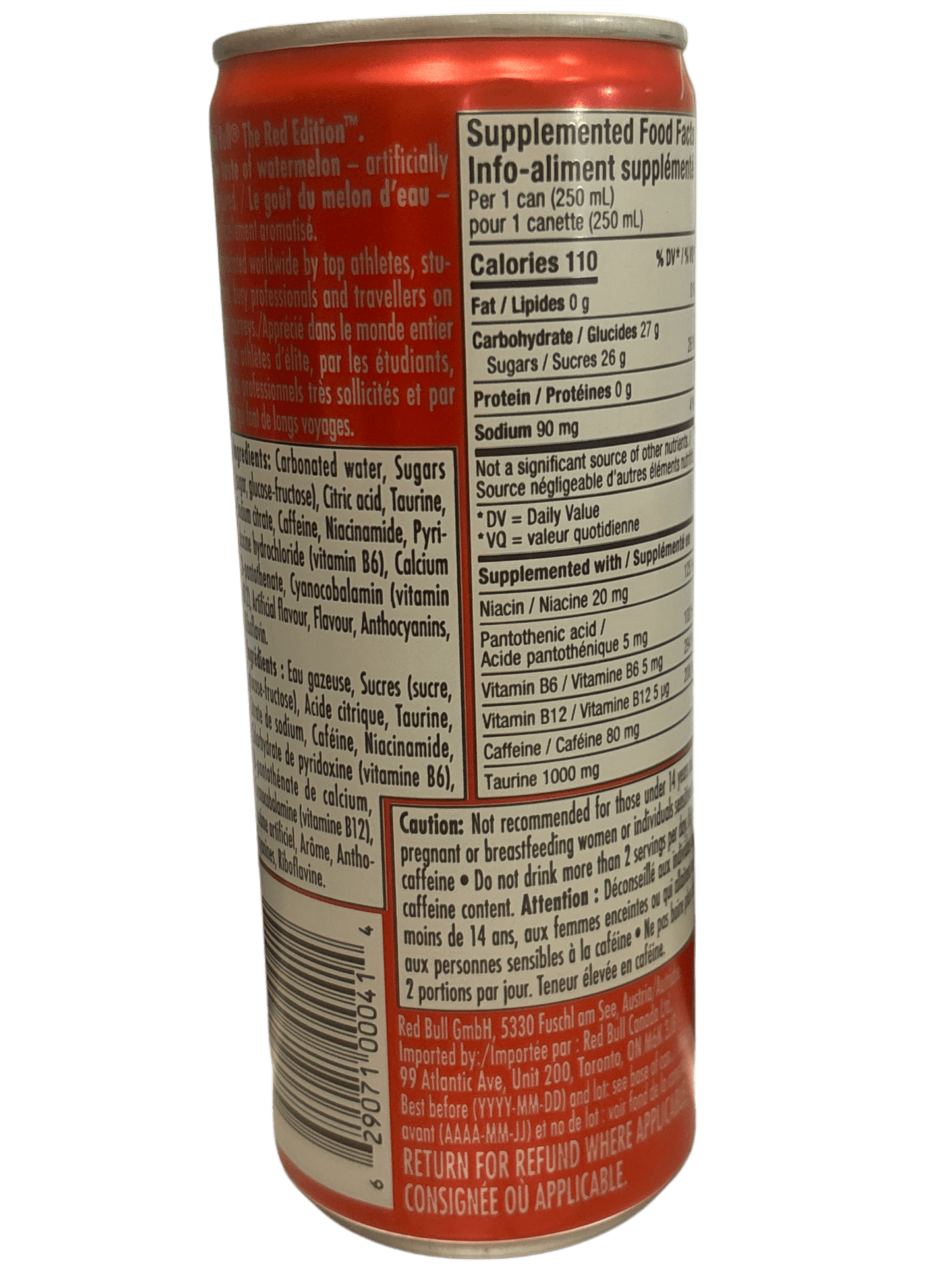 Red Bull Watermelon Energy Drink 250ML - Canada Edition