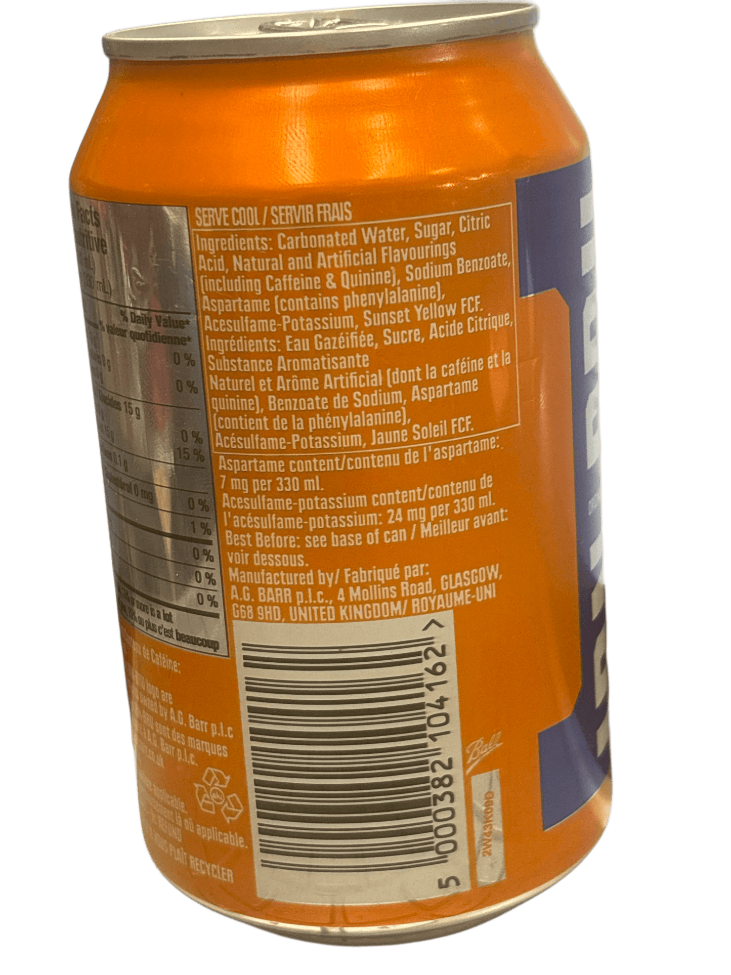 IRN BRU Original Soda Can 330ML - Canada Edition