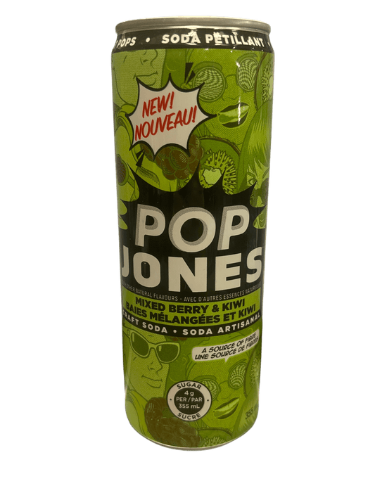 Pop Jones Mixed Berry & Kiwi Soda 355ML - Canada Edition