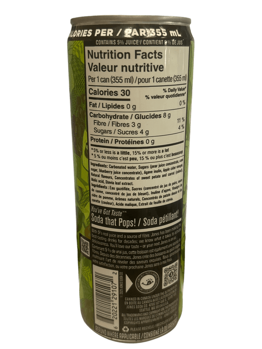 Pop Jones Mixed Berry & Kiwi Soda 355ML - Canada Edition