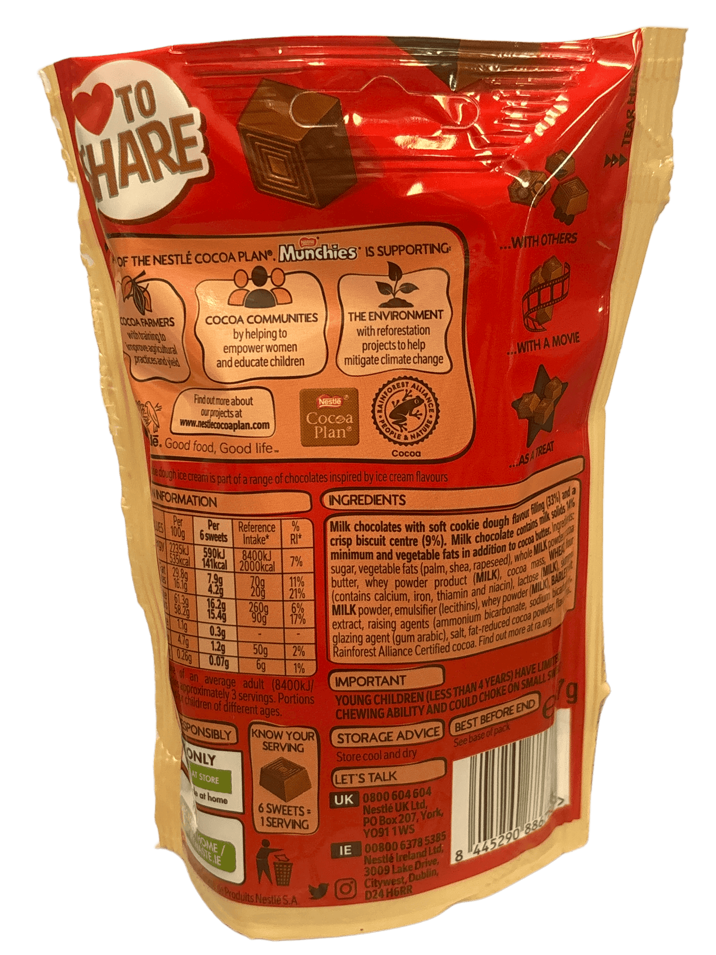 Munchies Cookie Dough Ice Cream Bag 97G - U.K Edition