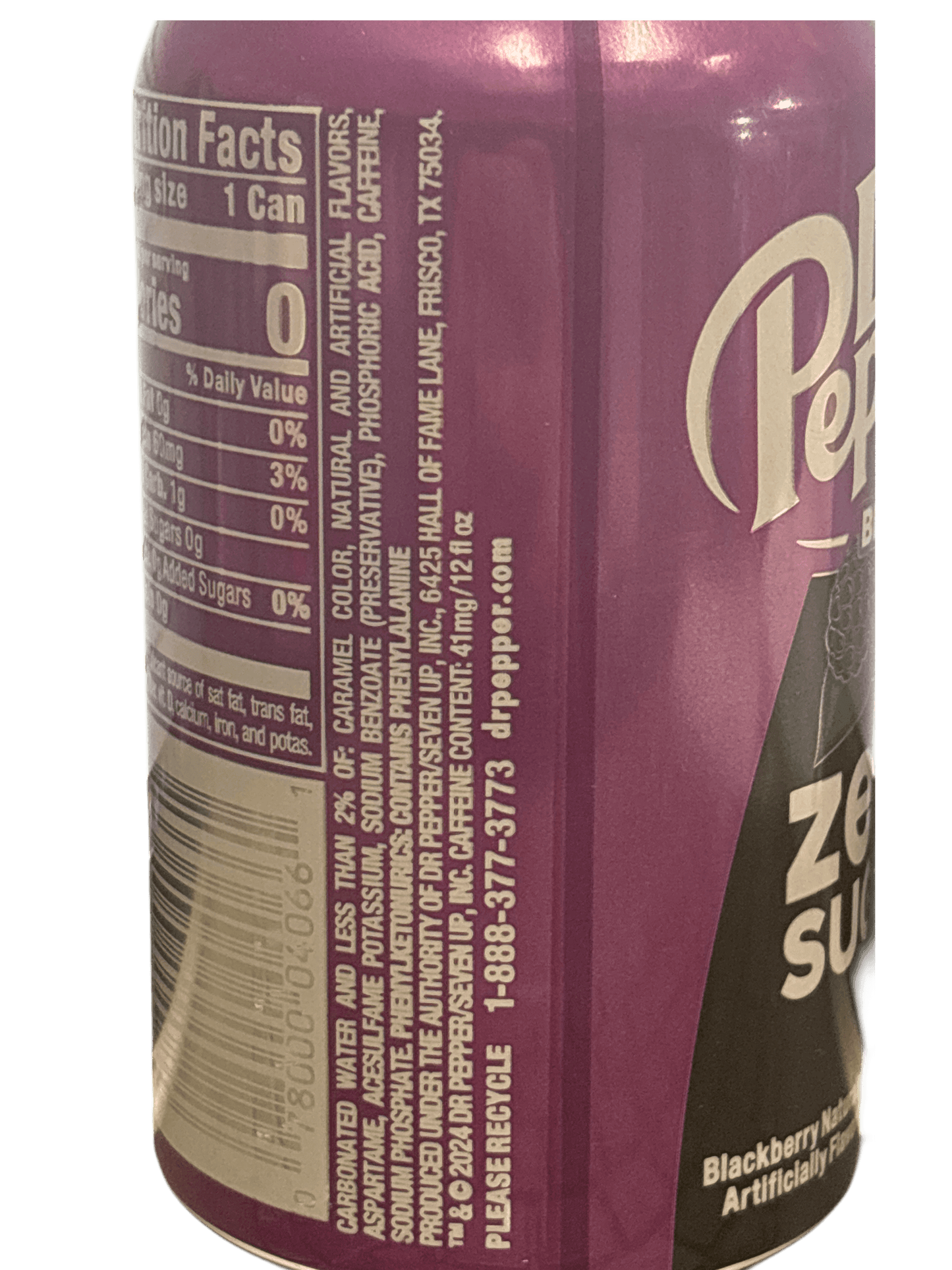 Dr. Pepper Blackberry Zero Sugar Can 355ML - U.S Edition