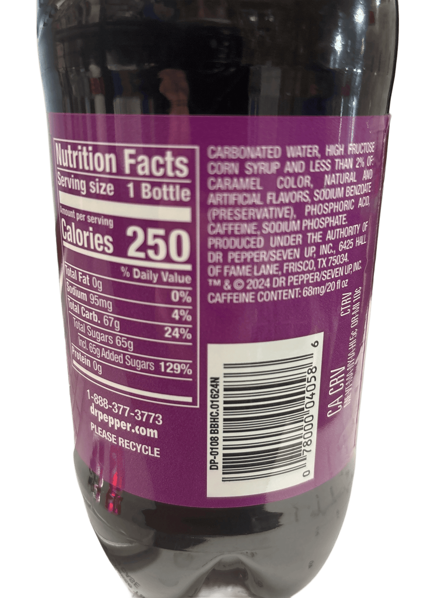 Dr. Pepper Blackberry Bottle 591ML - U.S Edition